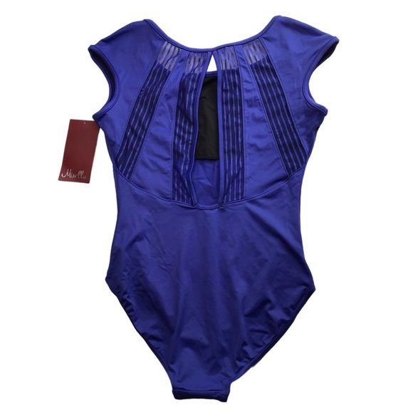 New NWT Mirella Leotard Dance / Gymnastics Purple.  Size Women's M.  90% Nylon / - Picture 6 of 11